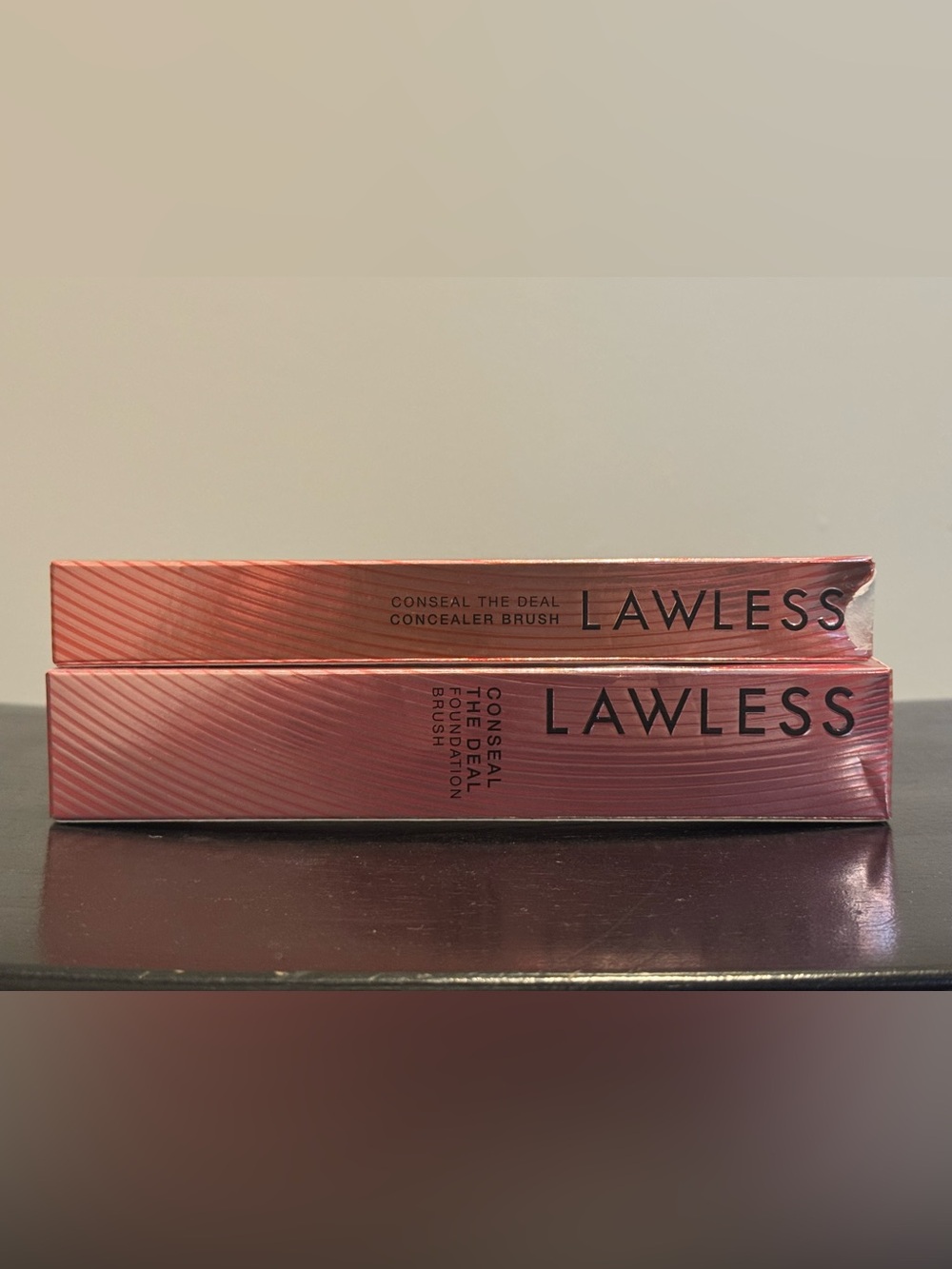 LAWLESS Rose Metallic Concealer & Foundation Brush Duo